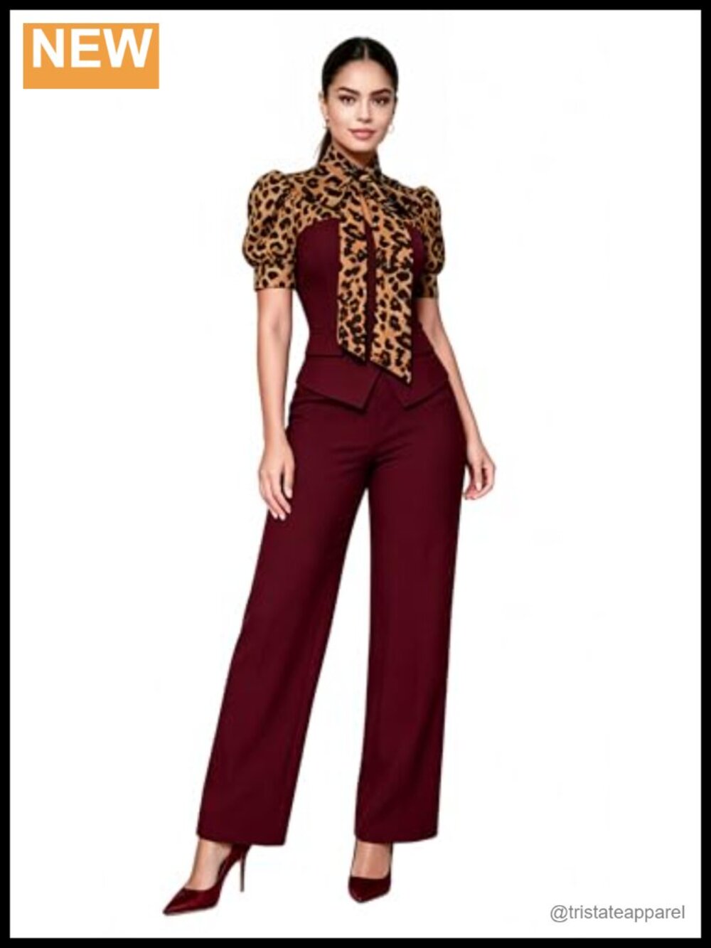 Women's Dressy Formal Jumpsuit One Piece Romper Stand Collar Zip Puff Sleeve